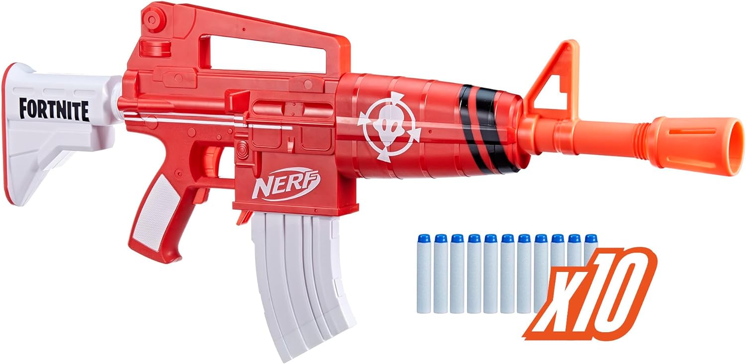 Nerf Fortnite BASR-L, Blaster à verrou et à Chargeur, inclut viseur  Amovible, Chargeur 6 fléchettes, 12 fléchettes Nerf Elite Multicolore :  : Jeux et Jouets