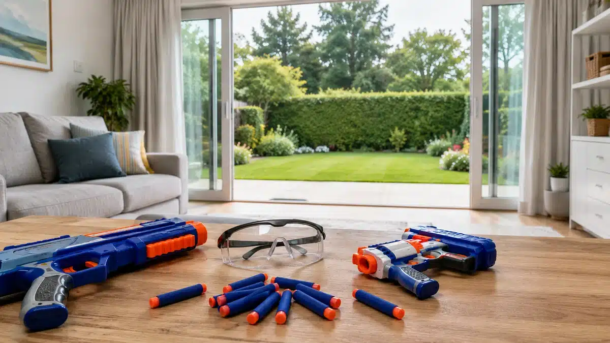 Partie de Nerf en intérieur ou en extérieur