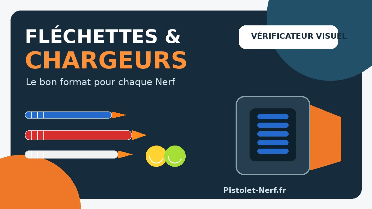 Différents formats de fléchettes, billes et chargeur Nerf