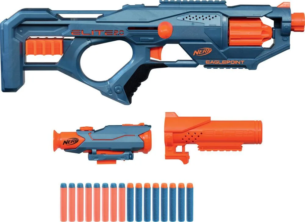 Nerf Elite 2.0 Eaglepoint RD-8 avec lunette, canon et 16 fléchettes Elite